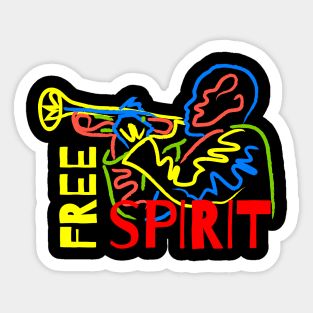 Colorful Trumpeter- Free Spirit Sticker